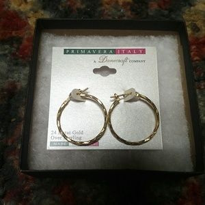 24k Gold Hoop Earrings